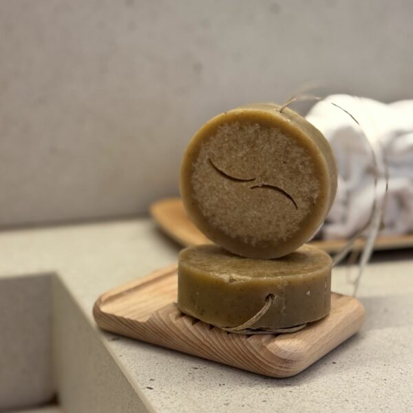 Photo du savon au lait de brebis et salicorne